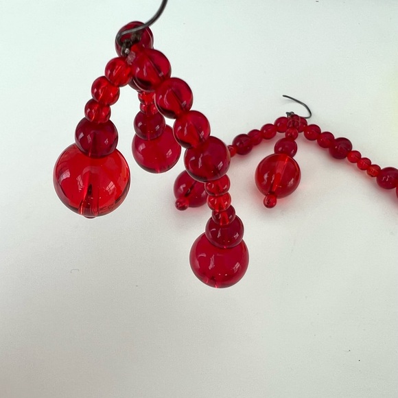 shushu tong style crystal embellished ball red drop earrings - Picture 6 of 6
